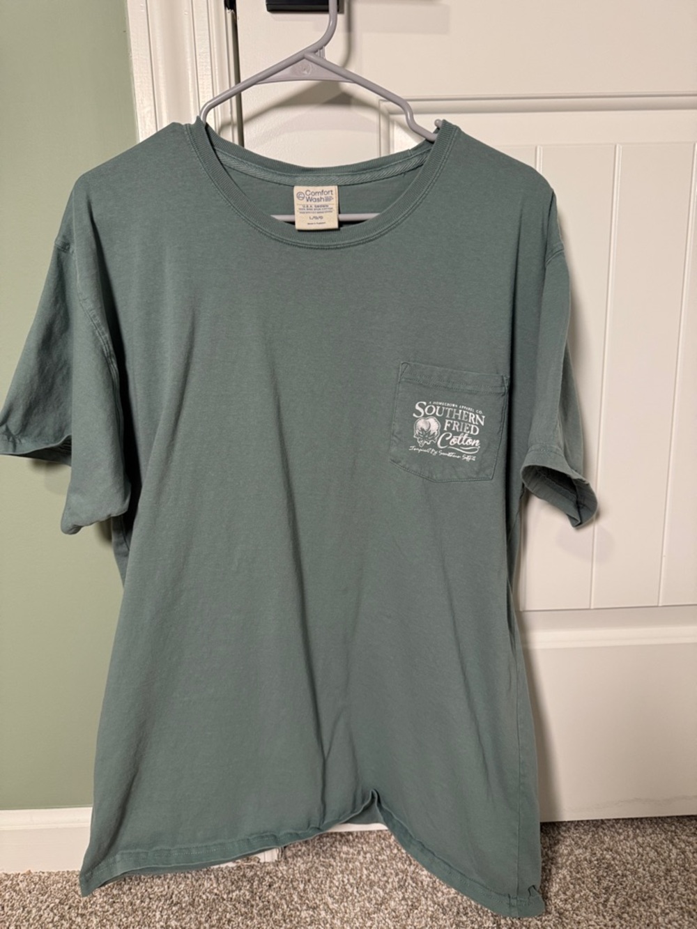 Southern Fried Cotton Short-Sleeve Pocket Tee - Sage Green